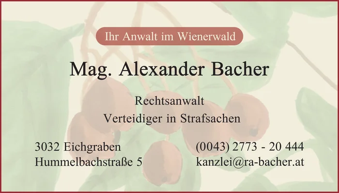 Rechtsanwalt Alexander Bacher