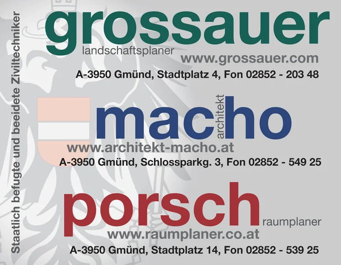 Landschaftsplaner Grossauer - Architeikt Macho - Raumplaner Porsch