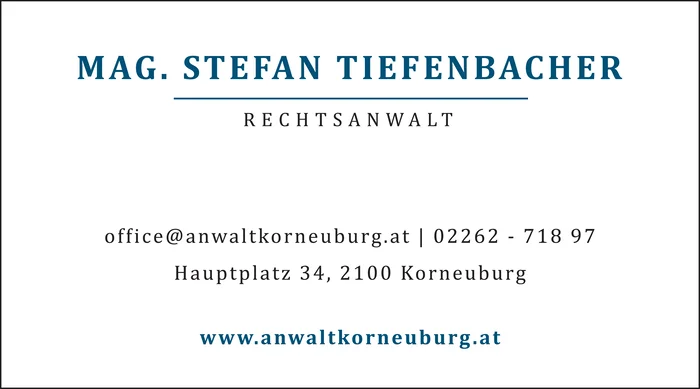 Mag. Stefan Tiefenbacher Rechtsanwalt