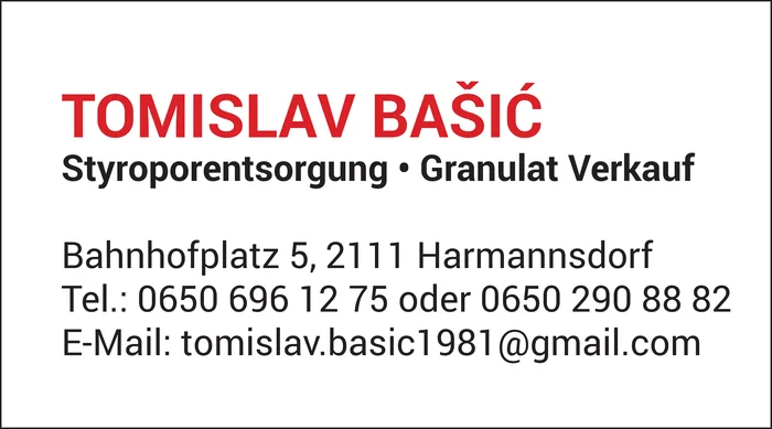 Tomislav Basic Styroporentsorgung - Granulat Verkauf
