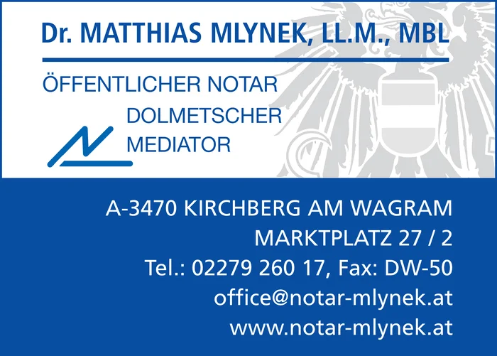 Notar Dr. Mathias Mlynek, LL.M., MBL