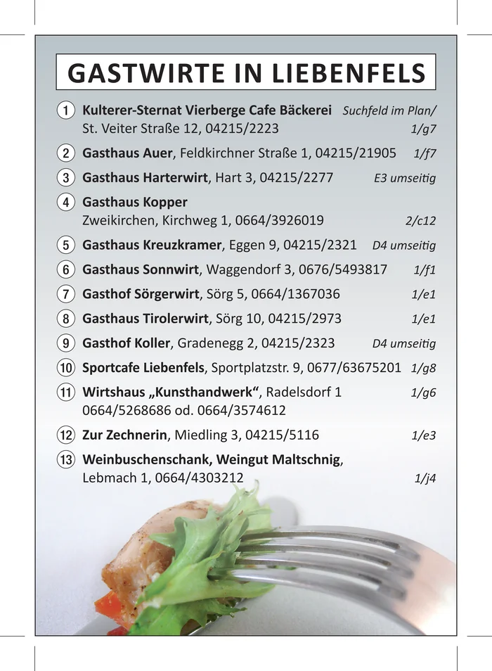 Gastwirte in Liebenfels