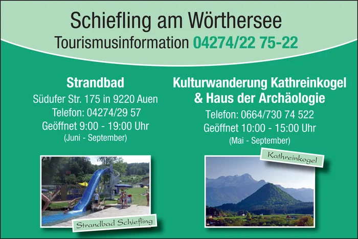 Tourismusverband Schiefling am Wörthersee - Strandbad & Kulturwanderweg